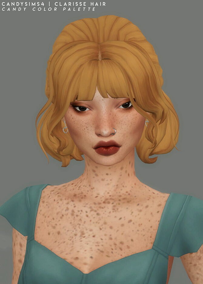 Sims 4 CLARISSE half bun hair with some loose strands at Candy Sims 4