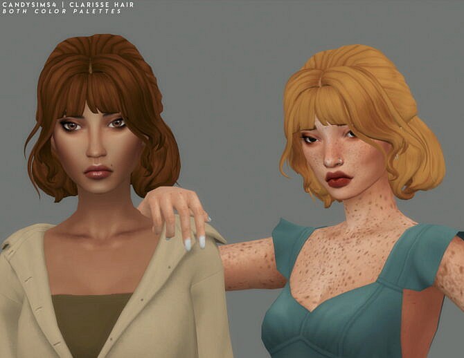 Sims 4 CLARISSE half bun hair with some loose strands at Candy Sims 4