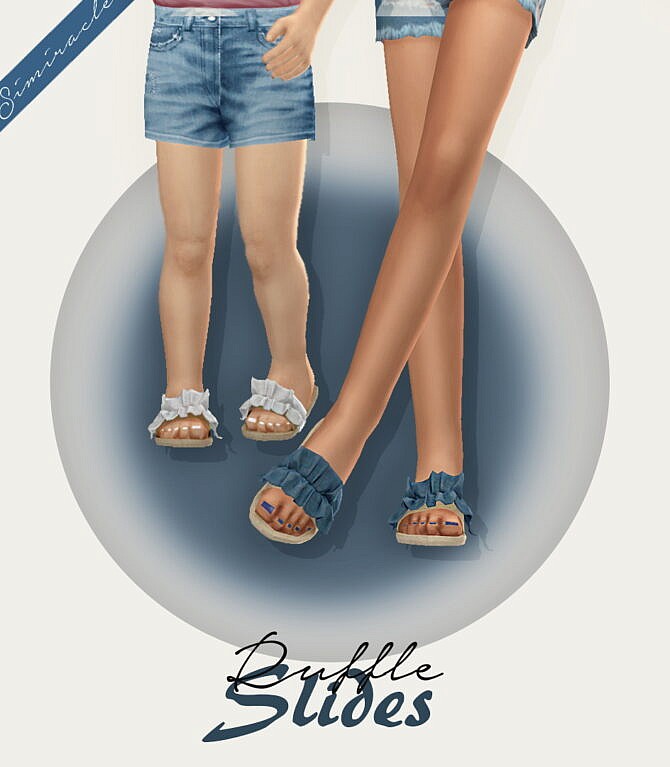 Sims 4 Elliesimple Ruffle Slides for kids & toddlers at Simiracle