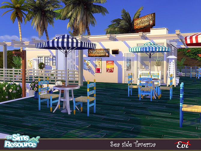 Sims 4 Sea side Taverna by evi at TSR