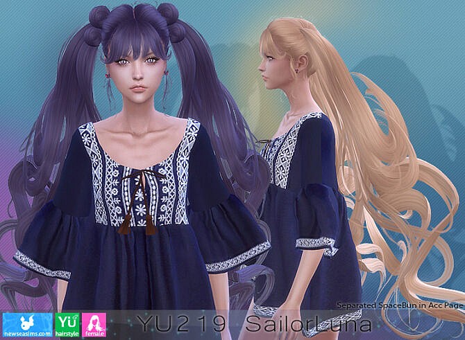 Sims 4 YU219 SailorLuna hair at Newsea Sims 4