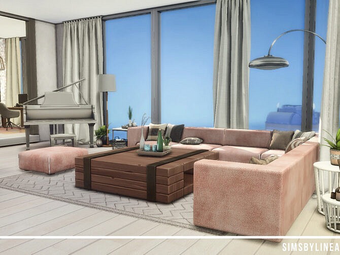 Sims 4 Contemporary Living Room by SIMSBYLINEA at TSR