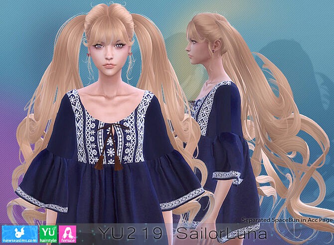 Sims 4 YU219 SailorLuna hair at Newsea Sims 4