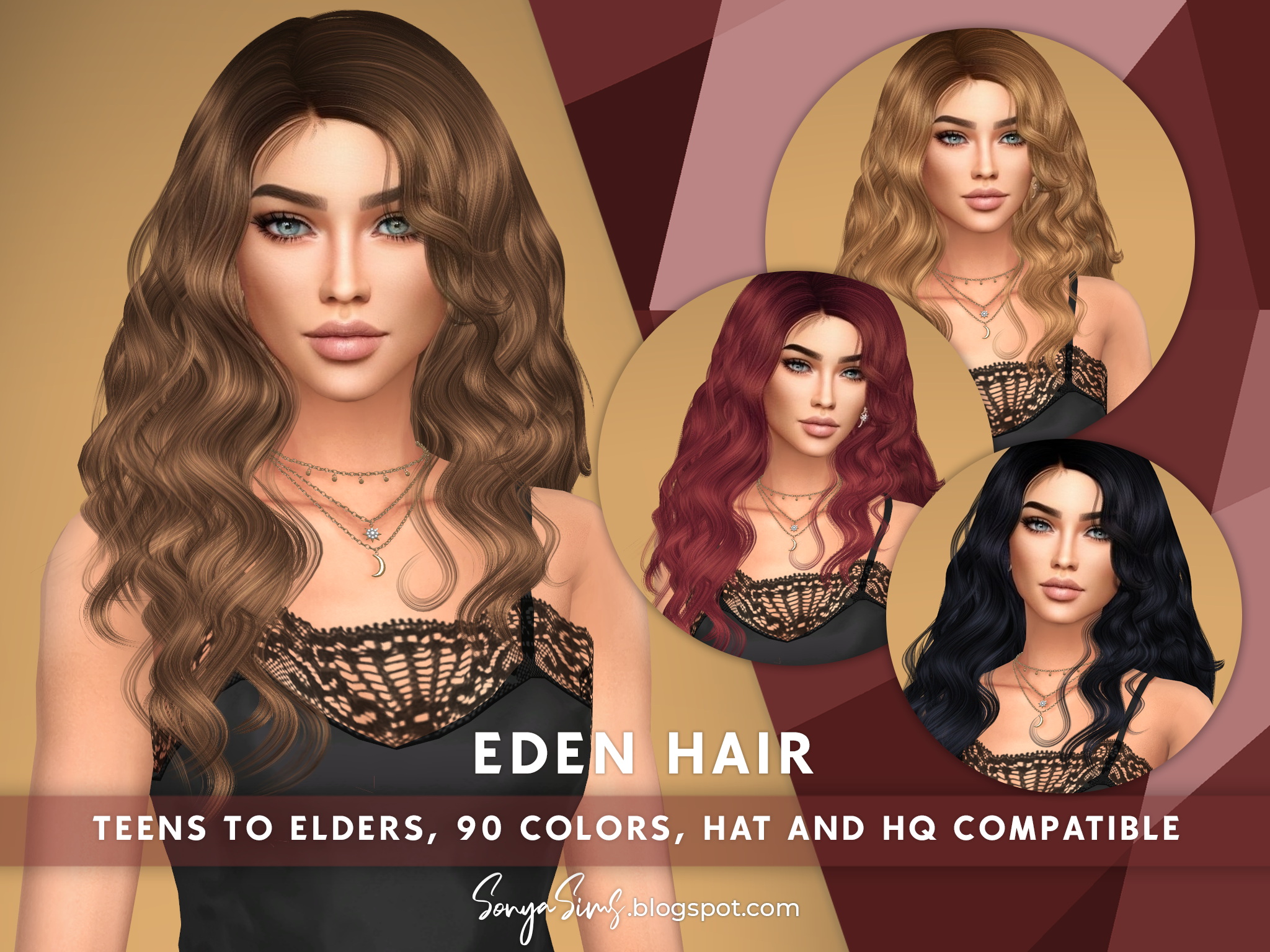 Eden Long Wavy Hair At Sonya Sims Sims 4 Updates