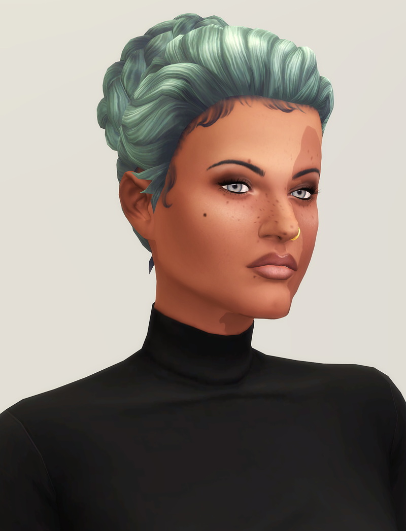 Runway Hair 2 Braid Bun at Rusty Nail » Sims 4 Updates