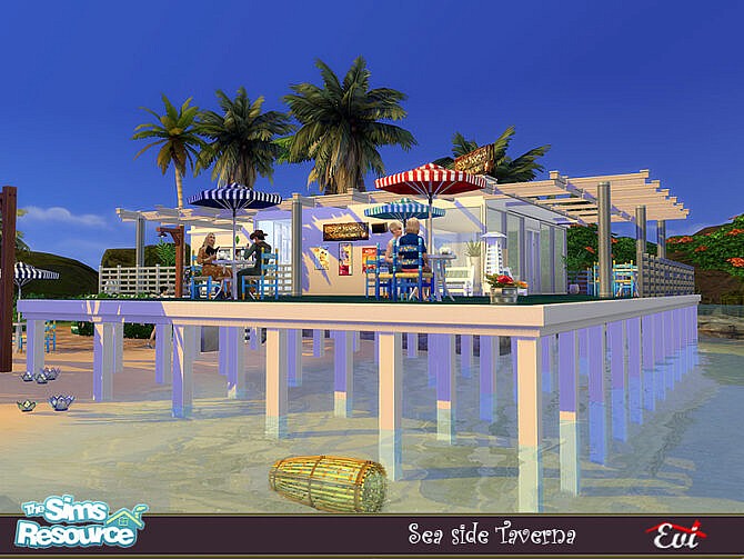 Sims 4 Sea side Taverna by evi at TSR