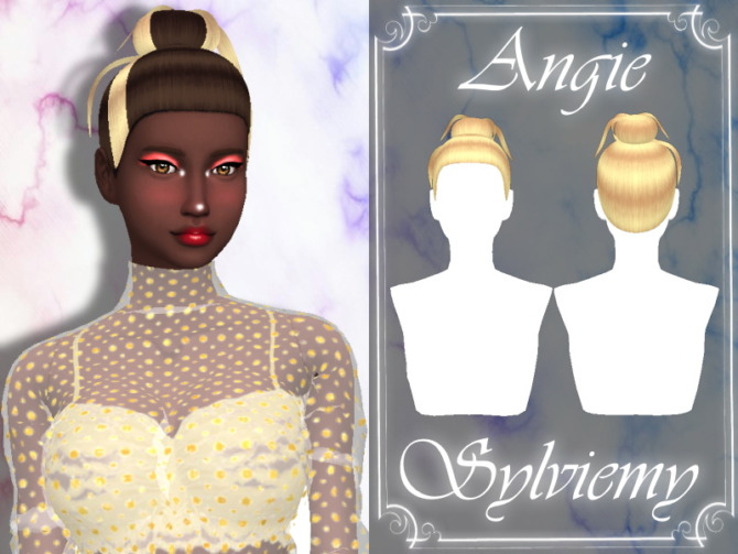 Sims 4 Angie Hairstyle (Set) by Sylviemy at TSR