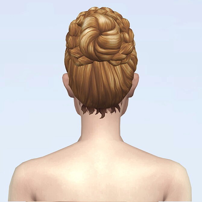 Sims 4 Runway Hair 2 Braid Bun at Rusty Nail