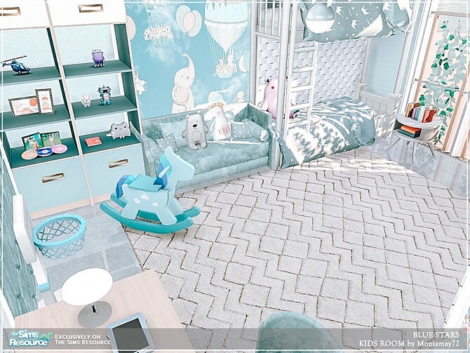 Sims 4 Blue Stars Kids Room by Moniamay72 at TSR