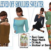 Bg Sleeved Off-shoulder Sweater