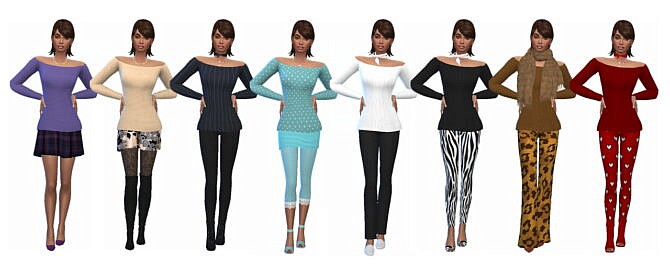 Sims 4 BG SLEEVED OFF SHOULDER SWEATER at Sims4Sue