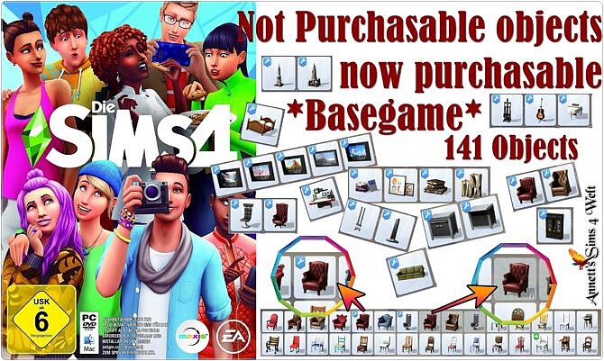 Sims 4 Not Purchasable objects now purchasable * Basegame at Annett’s Sims 4 Welt