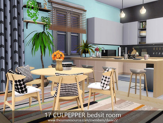 Sims 4 17 CULPEPPER bedsit room by dasie2 at TSR