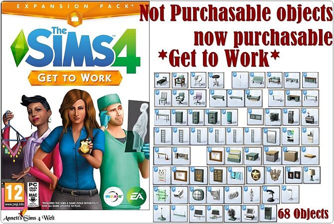 Sims 4 Not Purchasable objects now purchasable * Get to Work at Annett’s Sims 4 Welt
