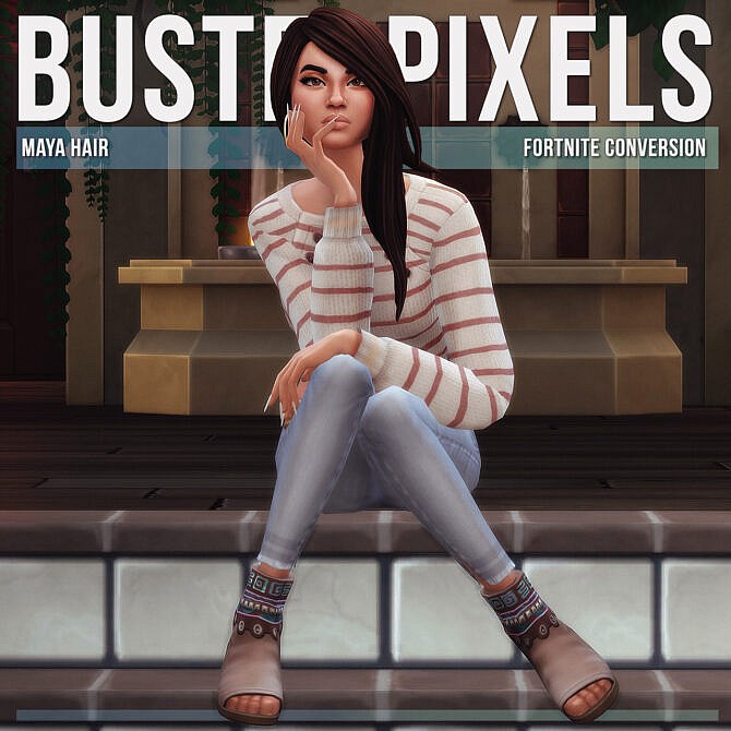 Sims 4 Fortnite Maya Hair Conversion/Edit at Busted Pixels