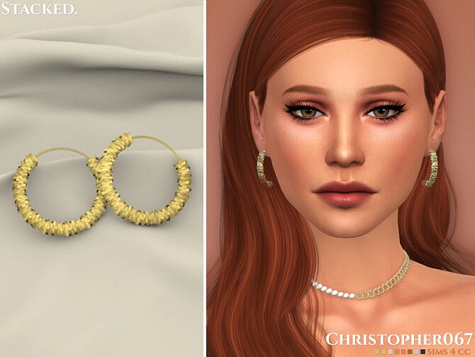 Sims 4 Stacked Earrings by Christopher067 at TSR