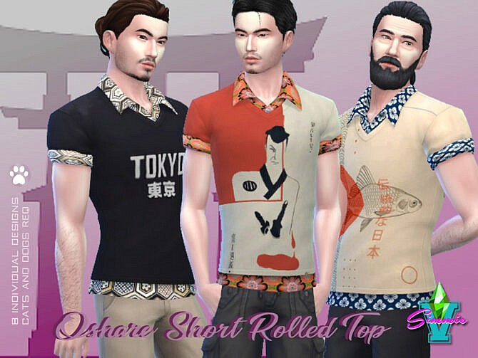 Sims 4 Oshare Rolled Sleeve by SimmieV at TSR