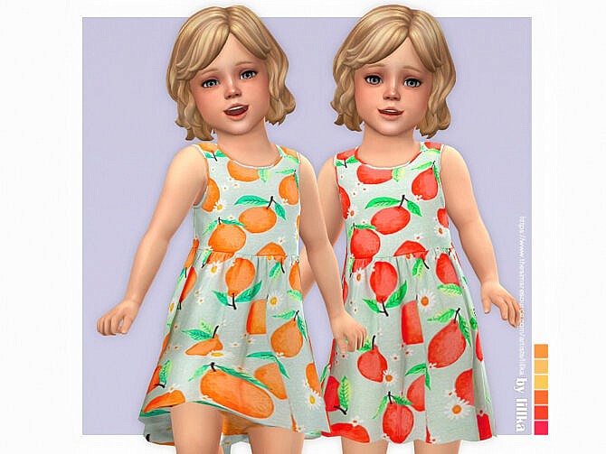 Sims 4 Lemon Dress by lillka at TSR