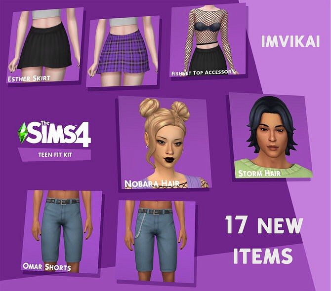 Sims 4 TEEN FIT KIT at Vikai