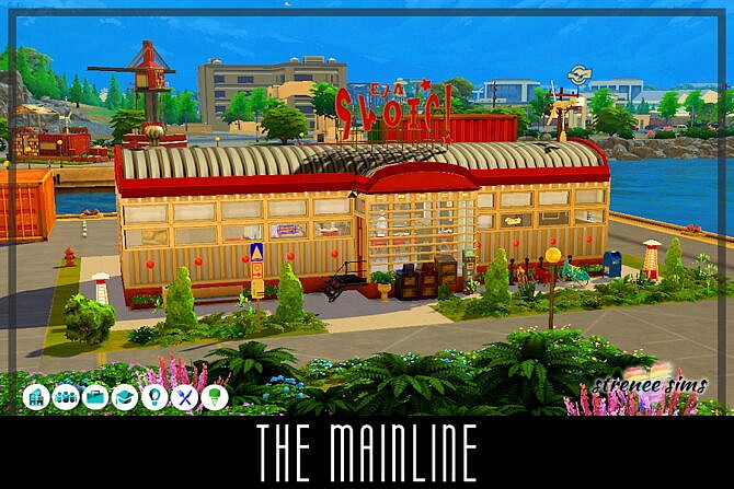 Sims 4 The Mainline restaurant at Strenee Sims
