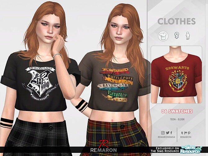 Sims 4 Harry Potter Shirt 01 F by ReMaron at TSR