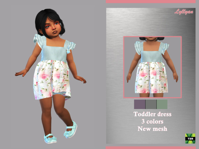 Sims 4 Toddler dress Aline by LYLLYAN at TSR