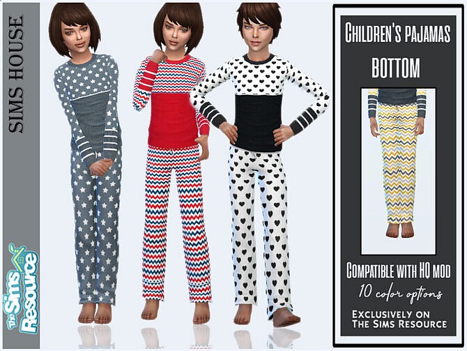 Sims 4 Kids pajama pants by Sims House at TSR