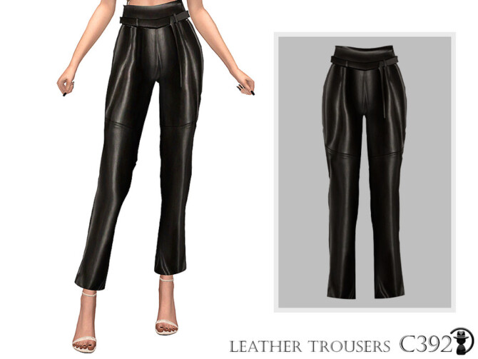 Sims 4 Leather Trousers C392 by turksimmer at TSR