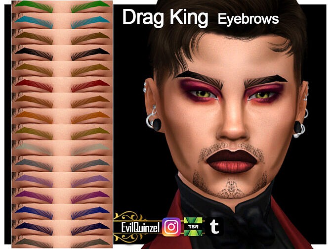 Sims 4 Drag King Eyebrows by EvilQuinzel at TSR