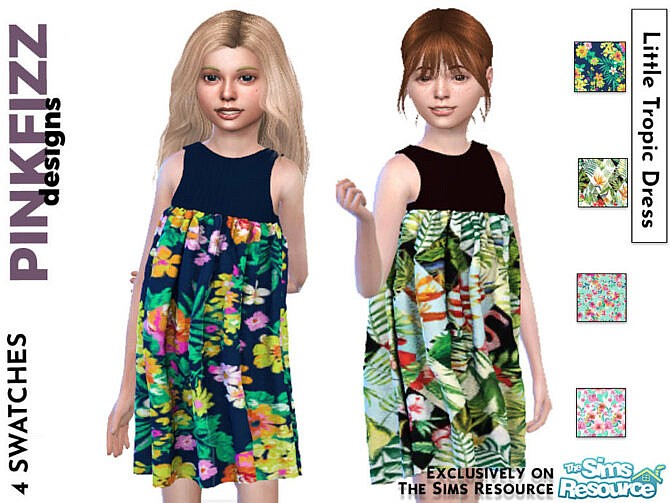 Sims 4 Little Tropic Dress by Pinkfizzzzz at TSR