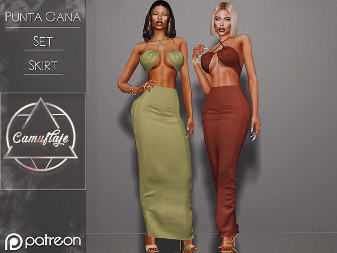 Sims 4 Punta Cana Set (Skirt) by Camuflaje at TSR