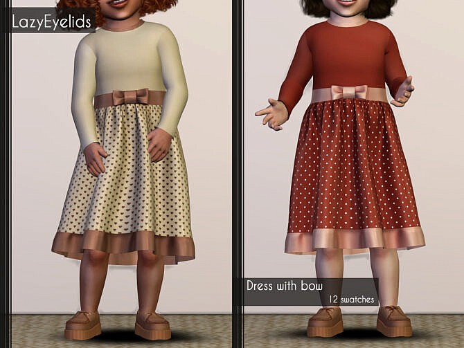 Sims 4 Dress with bow & Button up dress at LazyEyelids