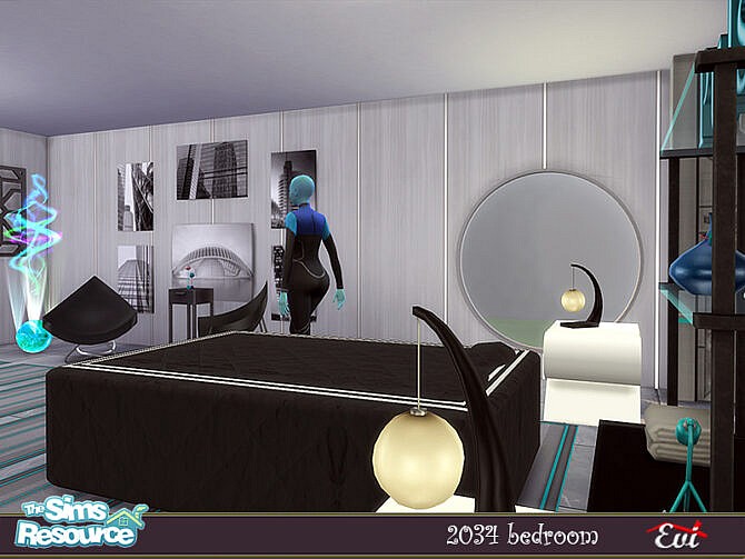 Sims 4 2034 Bedroom by evi at TSR