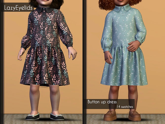 Sims 4 Dress with bow & Button up dress at LazyEyelids