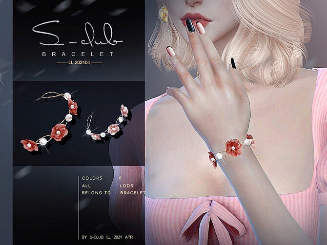 Sims 4 Flower bracelet 2021012 by S Club LL at TSR