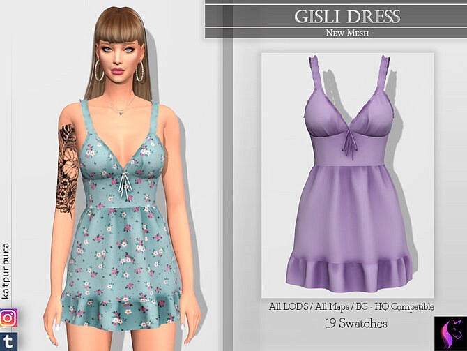 Sims 4 Gisli Dress by KaTPurpura at TSR