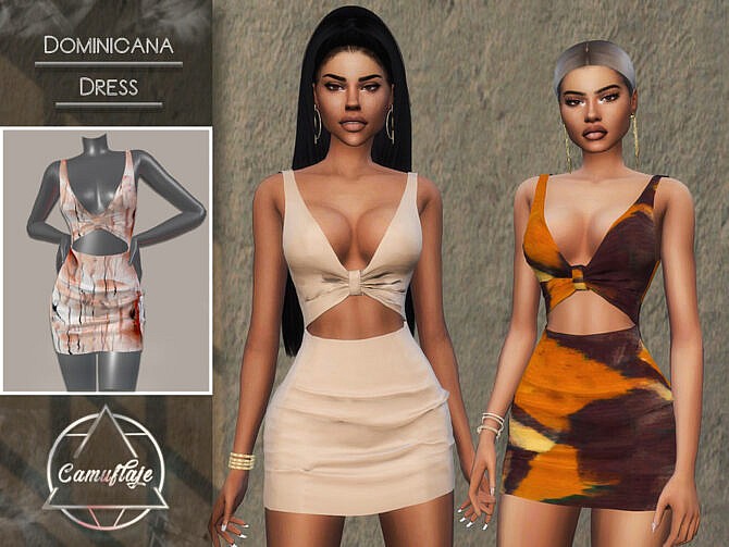 Sims 4 Dominicana Dress by CAMUFLAJE at TSR