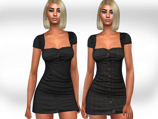 Sims 4 Button Shirt Dresses by Saliwa at TSR