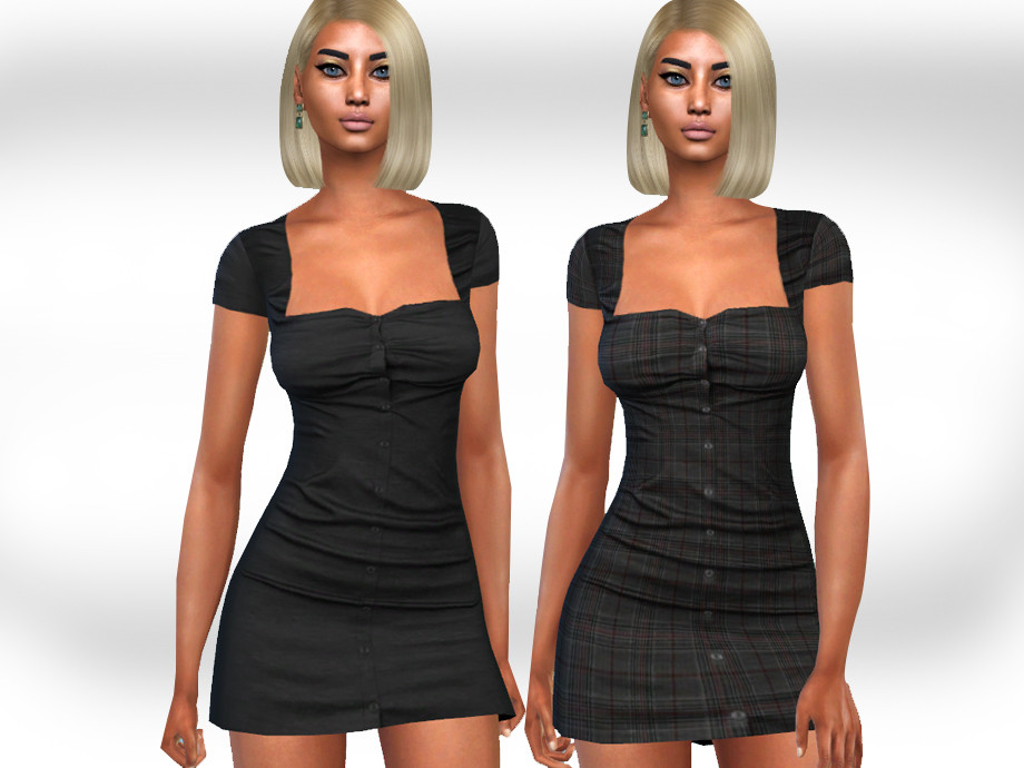 Button Shirt Dresses by Saliwa at TSR » Sims 4 Updates