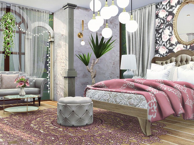 Sims 4 Rosa bedroom by Rirann at TSR