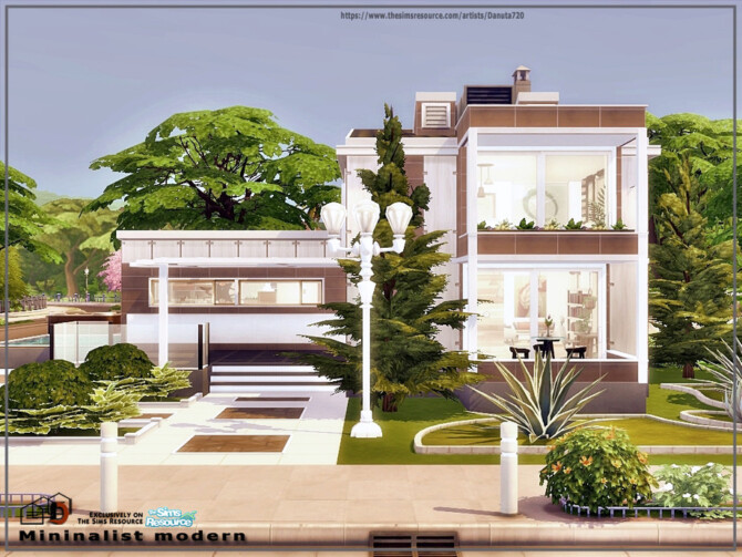 Sims 4 Mininalist modern house by Danuta720 at TSR