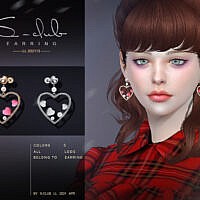 Peach Heart Earrings 202113 By S-club Ll