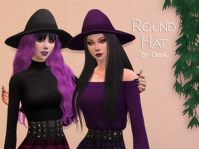 Sims 4 Round Hat by Dissia at TSR