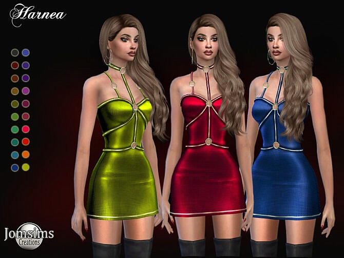 Sims 4 Harnea dress by jomsims at TSR