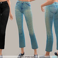 High Waist Crop Bootcut Jeans By Ekinege
