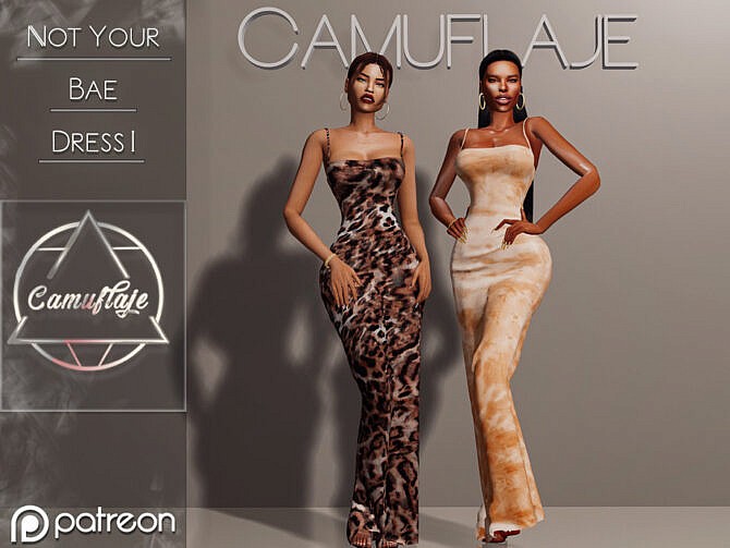 Sims 4 Not Your Bae Dress I by Camuflaje at TSR