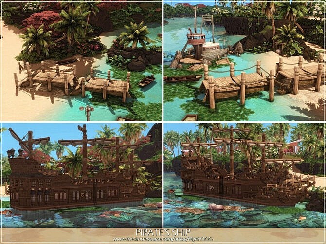 Sims 4 Pirates Ship by MychQQQ at TSR