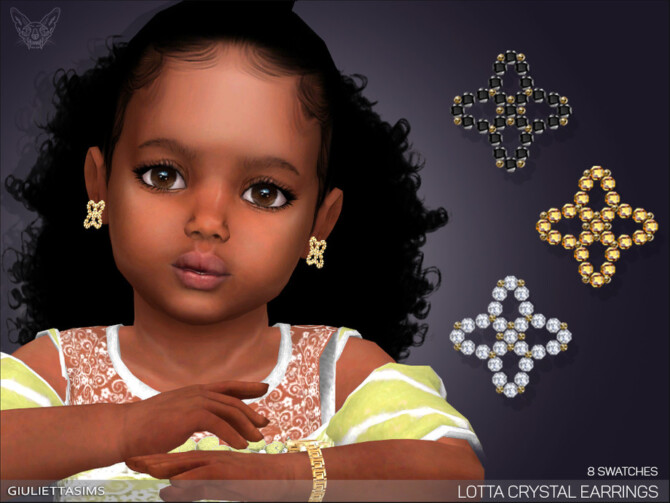 Sims 4 Lotta Crystal Earrings For Toddlers by feyona at TSR