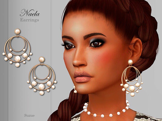 Sims 4 Naela Earrings by Suzue at TSR