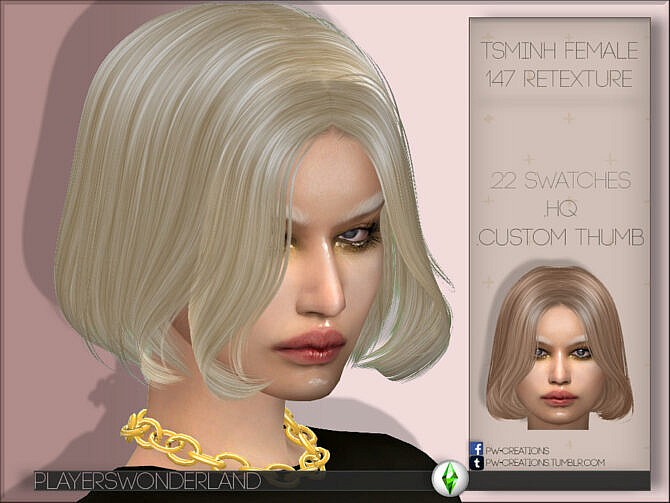 Sims 4 Tsminh 147 Hair Retexture by PlayersWonderland at TSR